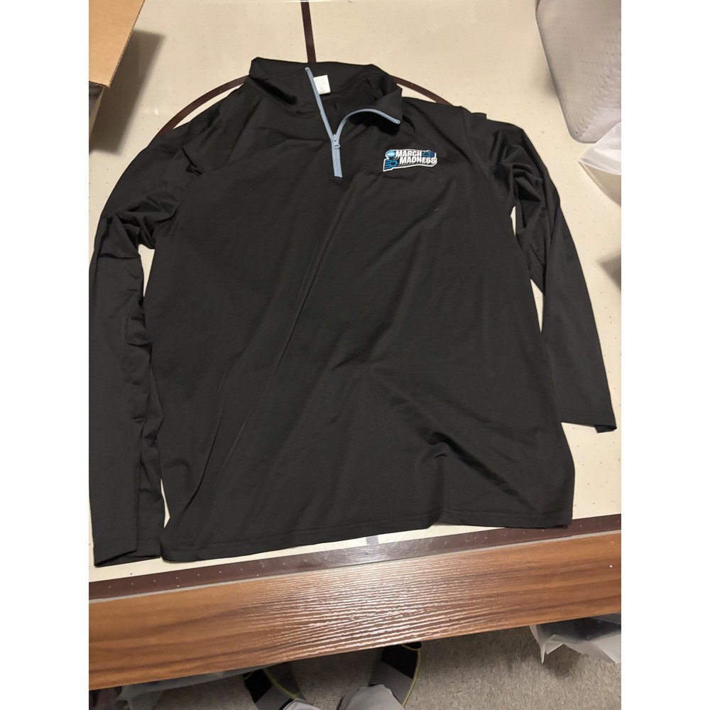 1264 NCAA March Madness Mens 2XL Black 1/4 Zip BDA Sports Lightweight Jacket